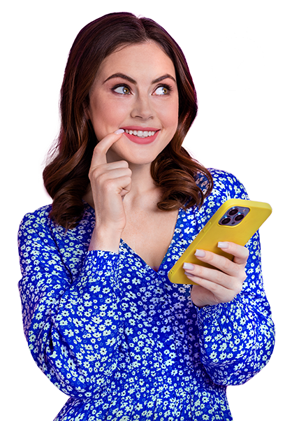 Mujer con celular - Preguntas Frecuentes