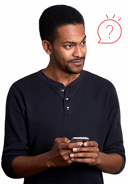 Hombre con celular - Preguntas Frecuentes