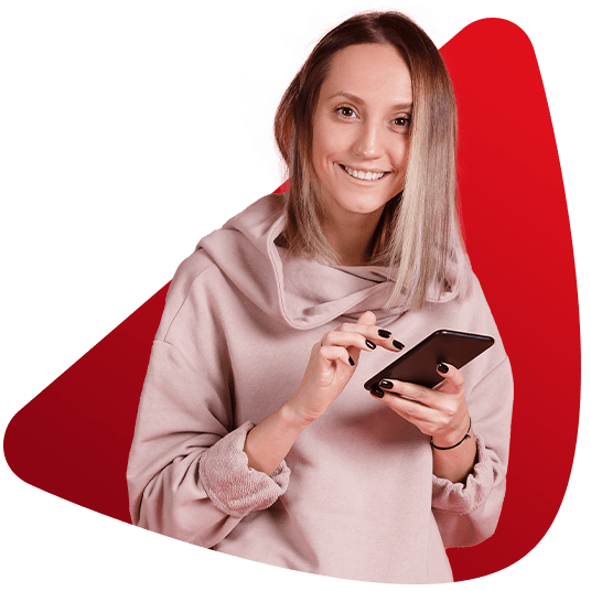 Mujer con celular