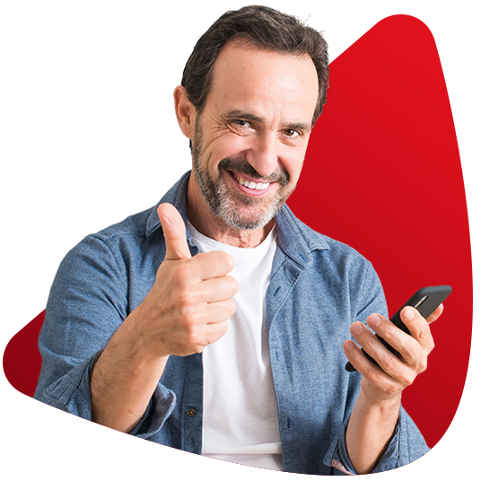 Hombre con celular
